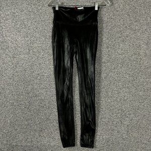Spanx Women's Size Small Black High Waisted Faux Leather Leggings